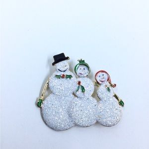 Danecraft Snowman family Christmas Brooch